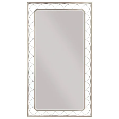 Floor Mirror with Metallic Lattice Frame